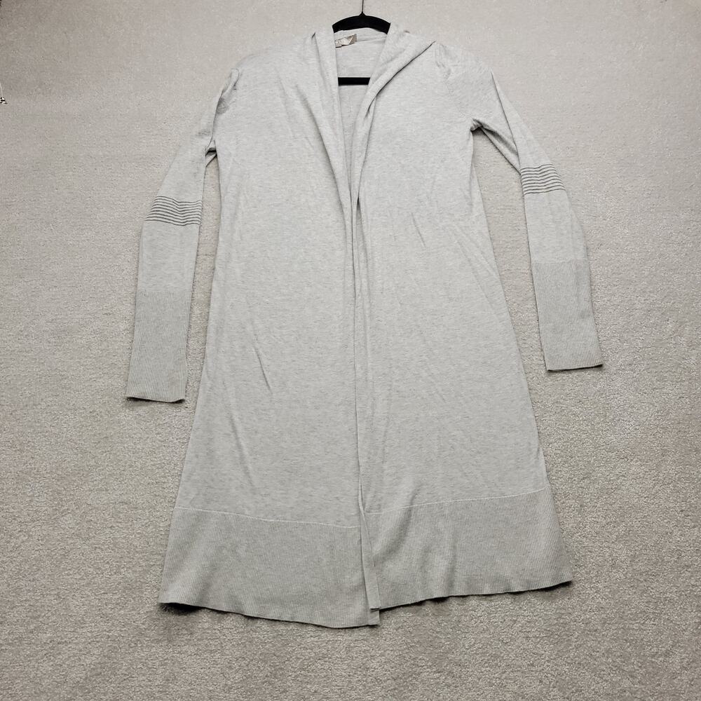 Athleta Hooded Open Cardigan XXS Gray Longline Sweater Duster Womens